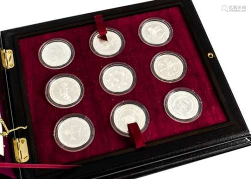 A Royal Mint Queen Elizabeth II 40th Anniversary Coronation Collection 18 silver proof like coin set