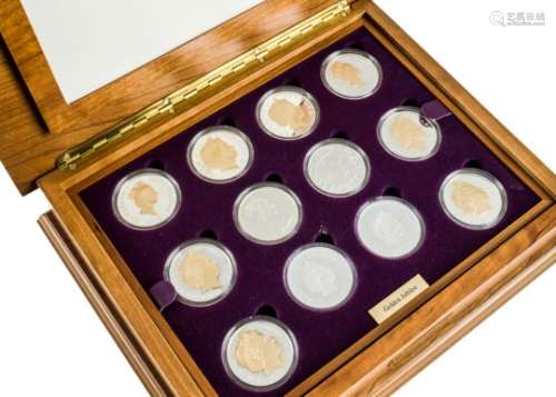 A Royal Mint Queen Elizabeth II Golden Jubilee Collection 24 silver proof like coin set in box