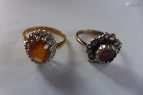 A 9ct gold ring, approx 4.5 grams, and a diamond gold ring, possibly adapted from a brooch, approx