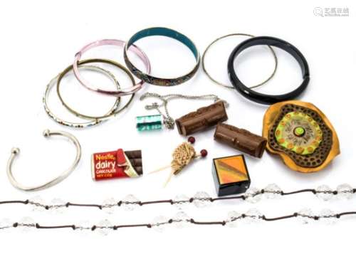 A large quantity of miscellaneous costume jewellery, including a collection of comical die cast