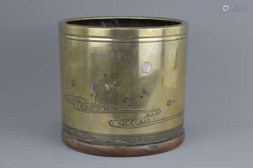 Japanese Bronze Scroll Pot