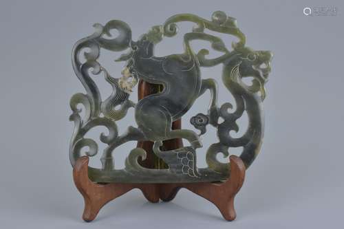 A Chinese carved jade plaque