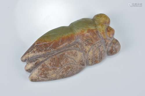 A Chinese jade cicada pendant