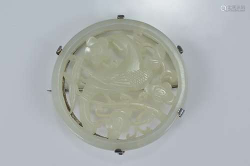 A Chinese white jade plaque