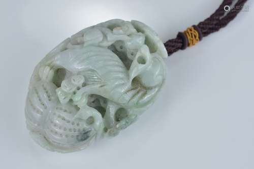 A Chinese jadeite pendant