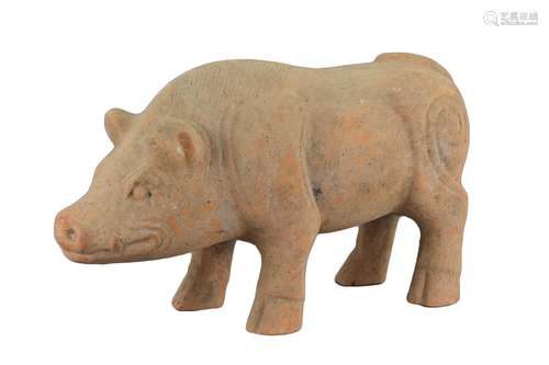 A large Chinese Sichuan Red Pottery Pig / Boar