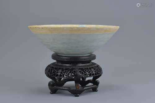 A Chinese Song dynasty Yingqing bowl and stand