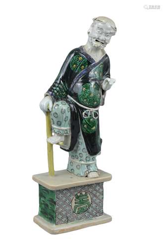 A Chinese Kangxi Famille Noir figure of Li Tieguai