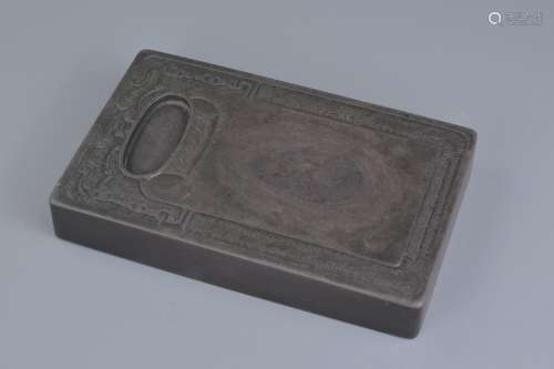 A Chinese 'Duan' Stone Ink Stone / block