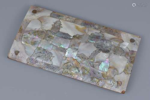 A Chinese mother of pearl on wood panel