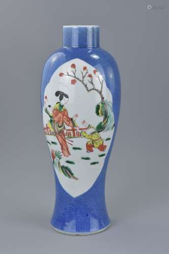 A Chinese 19th century famille rose porcelain vase