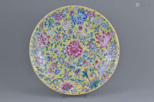 A large 20th century Chinese porcelain dish