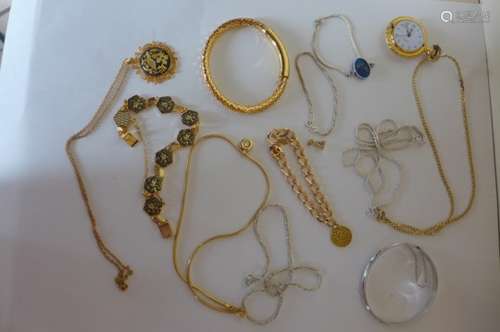 Assorted gold plated and silver jewellery