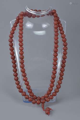 Long String of approximately 110 Red Polished beads