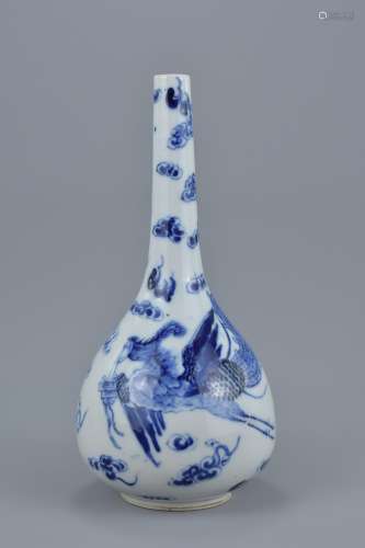 A 19th century Chinese porcelain bottle vase