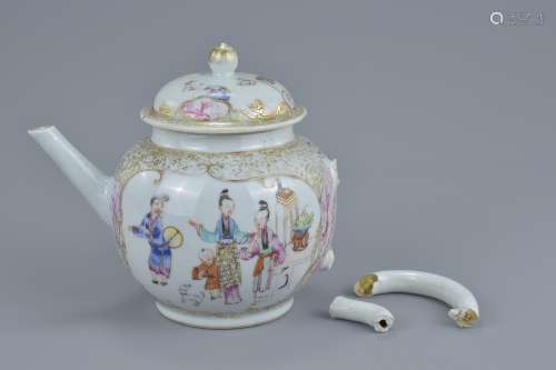 A Chinese 18th century porcelain teapot