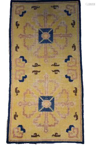 A late 19th century Tibetan prayer rug