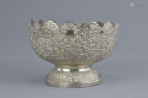 Indian Silver Footed Bowl