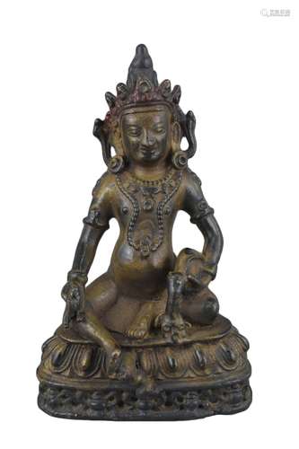 An 18th / 19th century Tibetan Bronze Jambhala figure