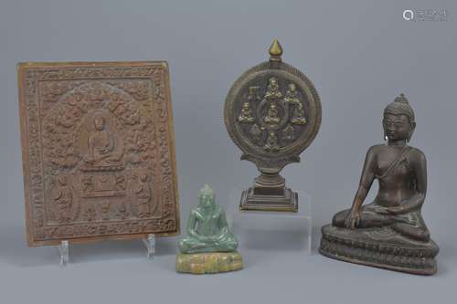 Four South East Asian Items including Bronze Buddha