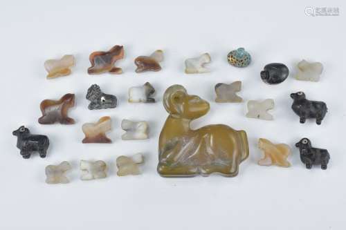 Collection of Twenty One Carved Agate Animals