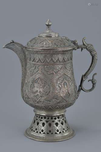 An Indian silver on copper ewer