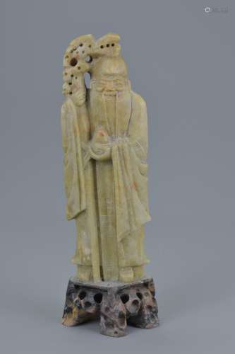 Chinese Soapstone Carving of Shou Lao