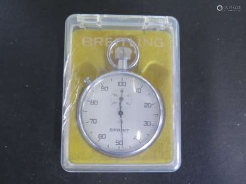 A Breitling Sprint stopwatch with case, in working order