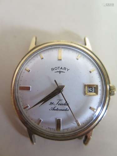 A good quality rotary gents 9ct gold automatic wrist watch, the case of heavy gauge 9ct gold, the