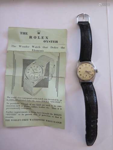 A gents Rolex Oyster Royal steel cased wrist watch, 32mm diameter, champagne colour dial set with