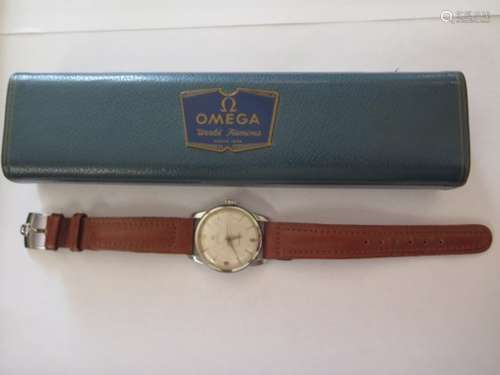 A superb 1957 Omega Seamaster bumper automatic steel case 33mm diameter, with light champagne