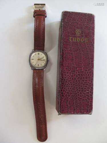 A good Rolex Tudor steel cased wrist watch, cushion shape case, diameter 29mm circular dial,