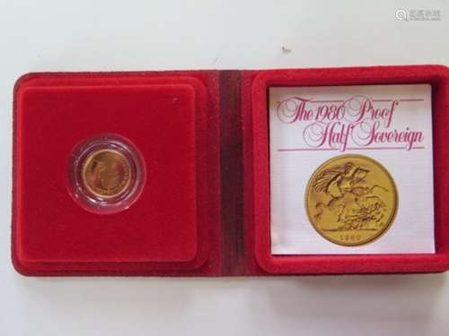 A 1980 proof gold half sovereign - boxed