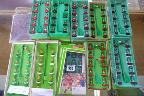 A collection of ten subbuteo teams and two football annuals, 1923-4 all sports and Daily News 1922-