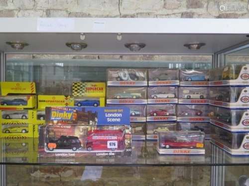 A collection of seventeen boxed Matchbox Dinky collection cars, seven Shell sports cars,two shell