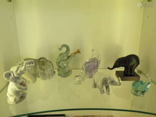 A collection of elephants including USSR Goebel, LLadro, Coalport Dartington etc