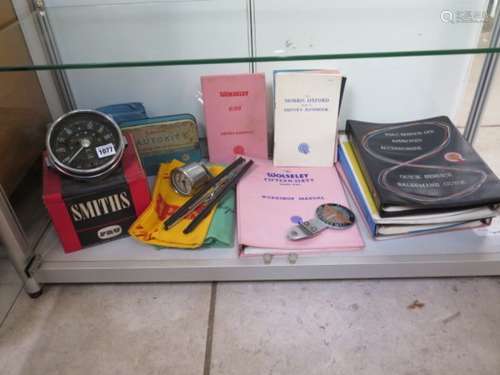 a collection of motor memorabilia mainly BMC hand books/manuals, also an Austin Apprentices MCC