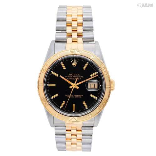 Rolex Yellow Gold Stainless Steel Turnograph Automatic Wristwatch Ref 16263