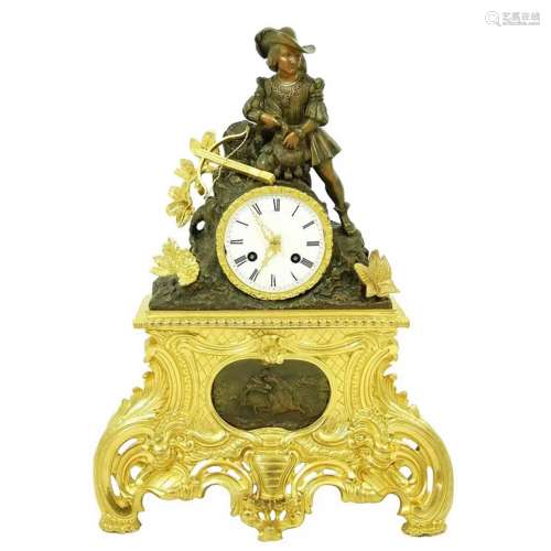 A European Gilt Bronze Clock