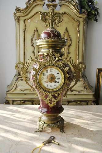 A European Gilt Bronze Clock