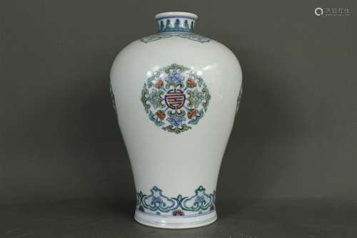 A Chinese Dou-Cai Glazed Porcelain Vase