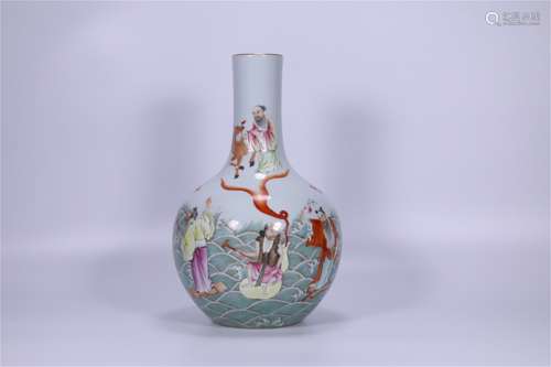 A Chinese Famille-Rose Porcelain Vase