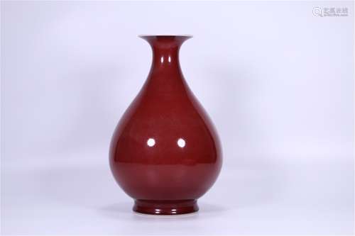 A Chinese Red Glazed Porcelain Vase