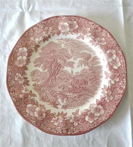 A European Red Glazed Porcelain Plate