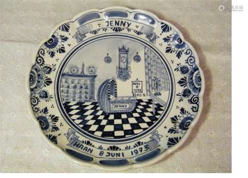 A European Blue and White Porcelain Plate