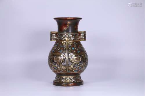 A Chinese Bronze-Glazed Porcelain Vase