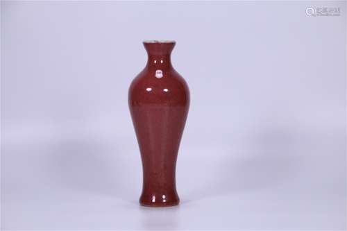 A Chinese Red Glazed Porcelain Vase