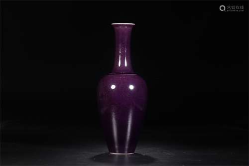 A Chinese Purple Glazed Porcelain Vase