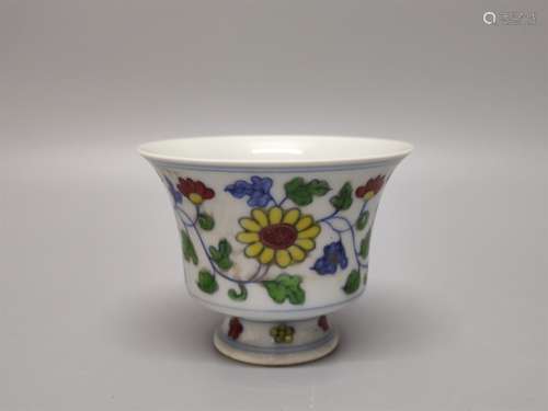 A Chinese Dou-Cai Glazed Porcelain Cup