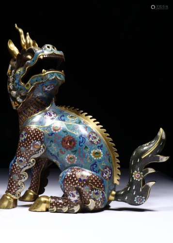 A Chinese Cloisonne Foo-Dog Decoration